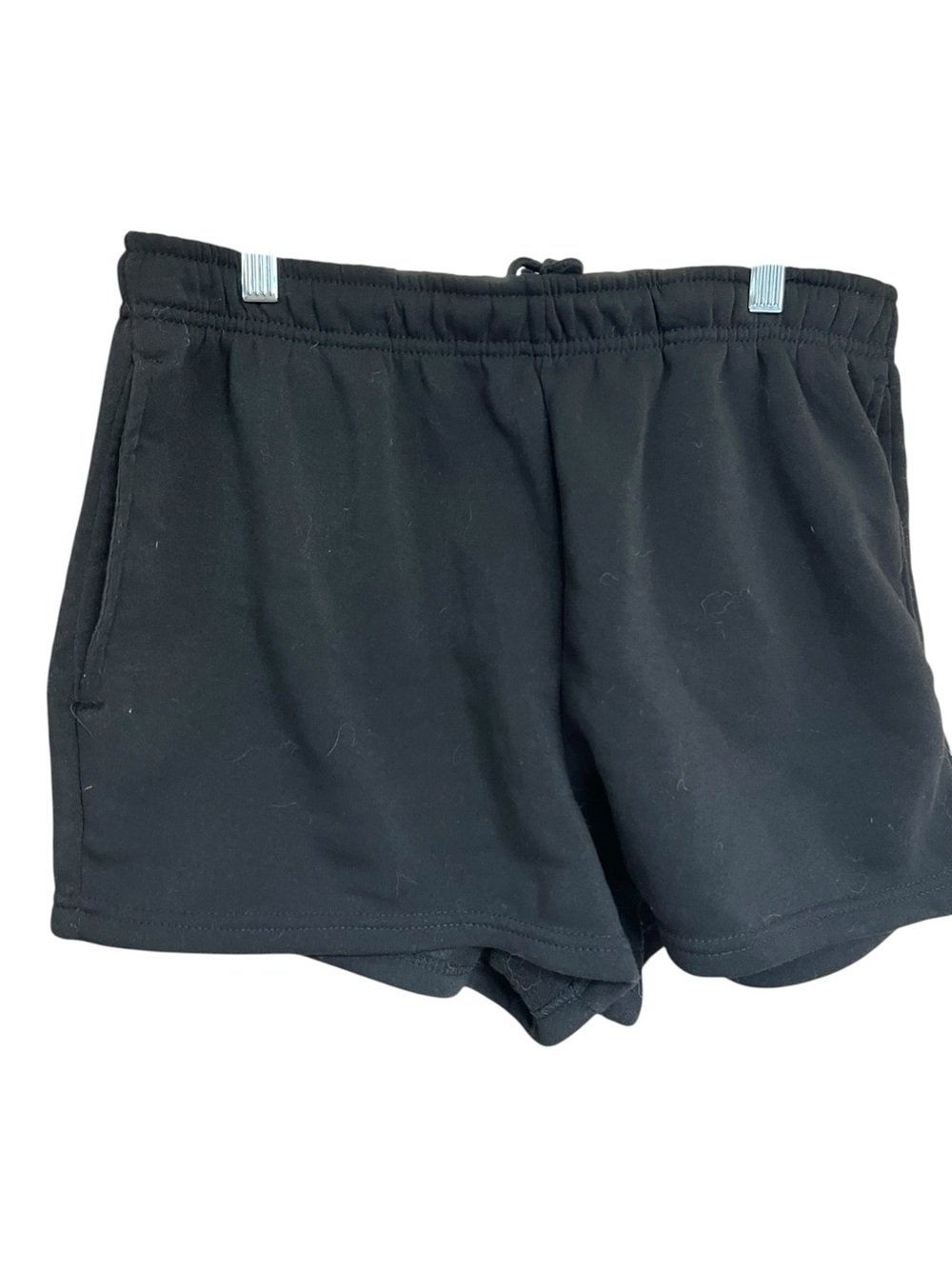 Women's Black Athletic Shorts with Elastic Waistband